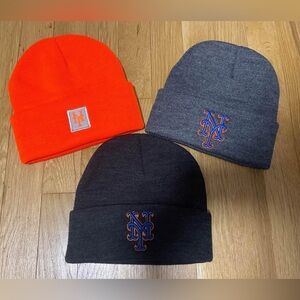 NYM Orange, Gray, and Black Beanie Set
